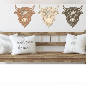 3 piece western highland cow wall decor